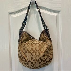 Coach Brown Signature Hobo Bag with Classic Monogram